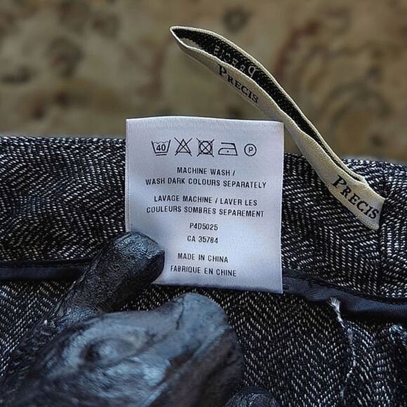 Vtg Y2K Precis charcoal grey herring bone wide leg dress pants - Picture 5 of 11